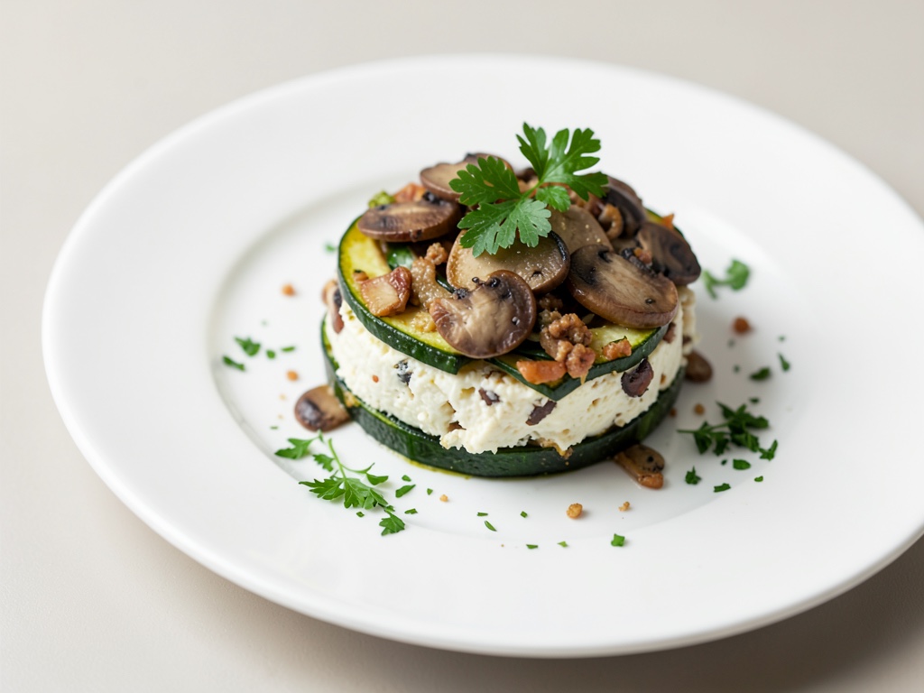 Gefüllte Zucchini mit Champignons und Brie