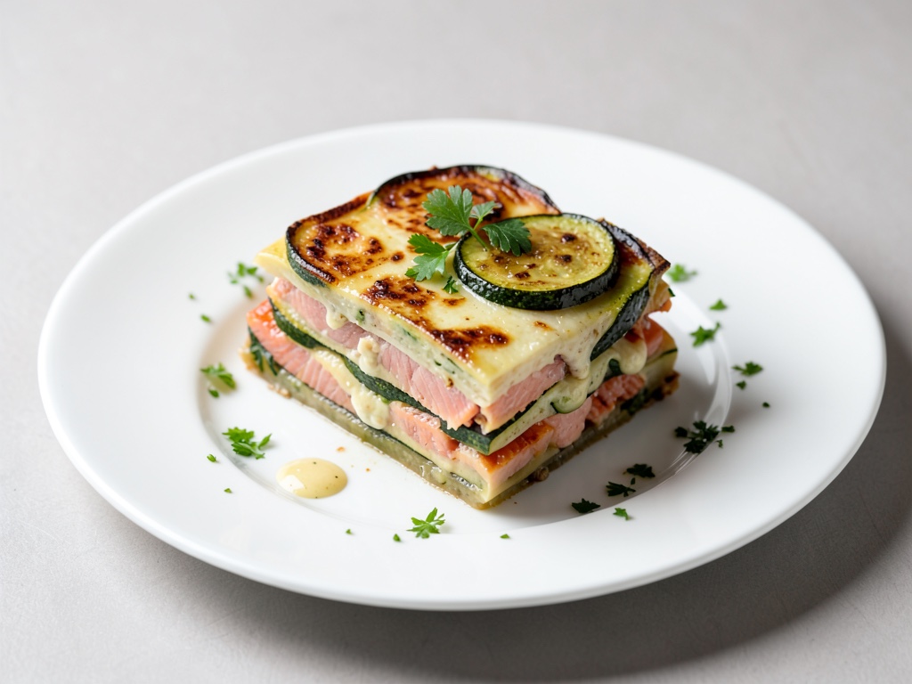 Zucchini-Lachs-Lasagne