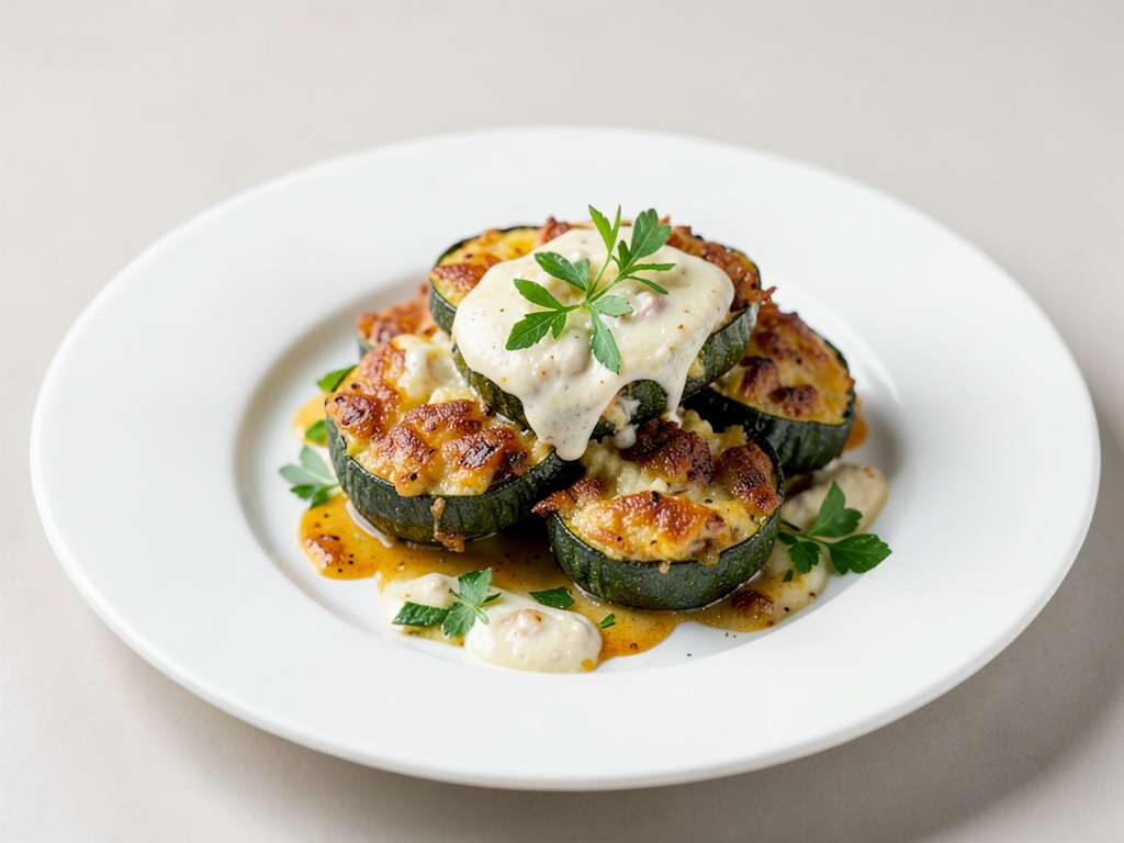 Zucchine Rondini ripiene di formaggio fresco