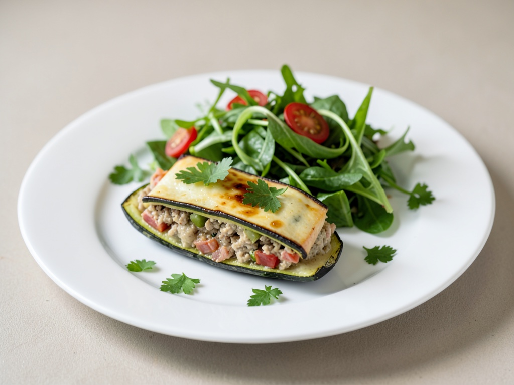 Zucchine ripiene con verdure fresche