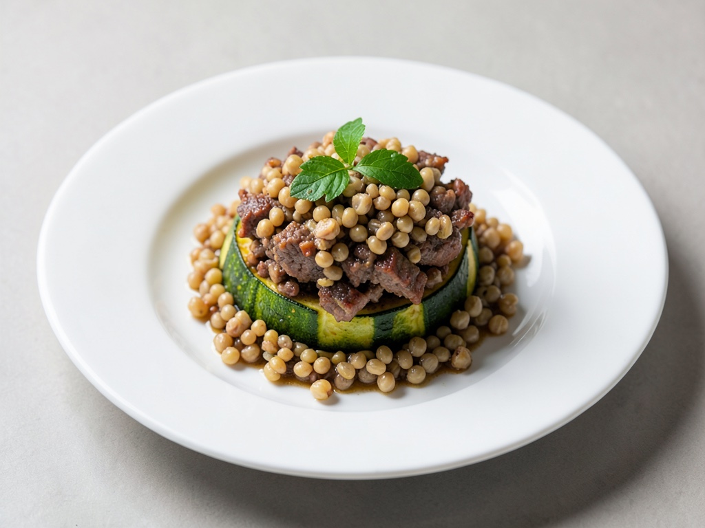 Zucchine ripiene di carne e orzo