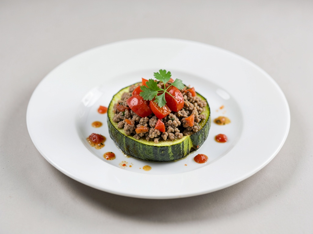 Zucchine ripiene di carne macinata e pomodoro