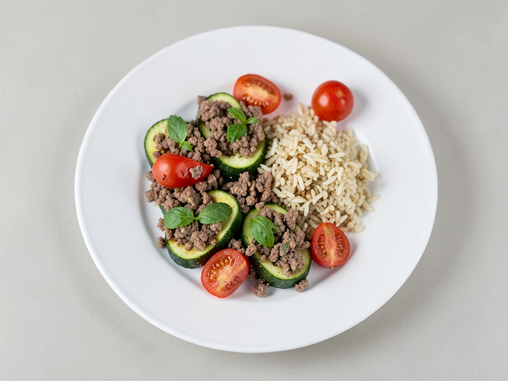 Zucchine ripiene di riso e carne macinata