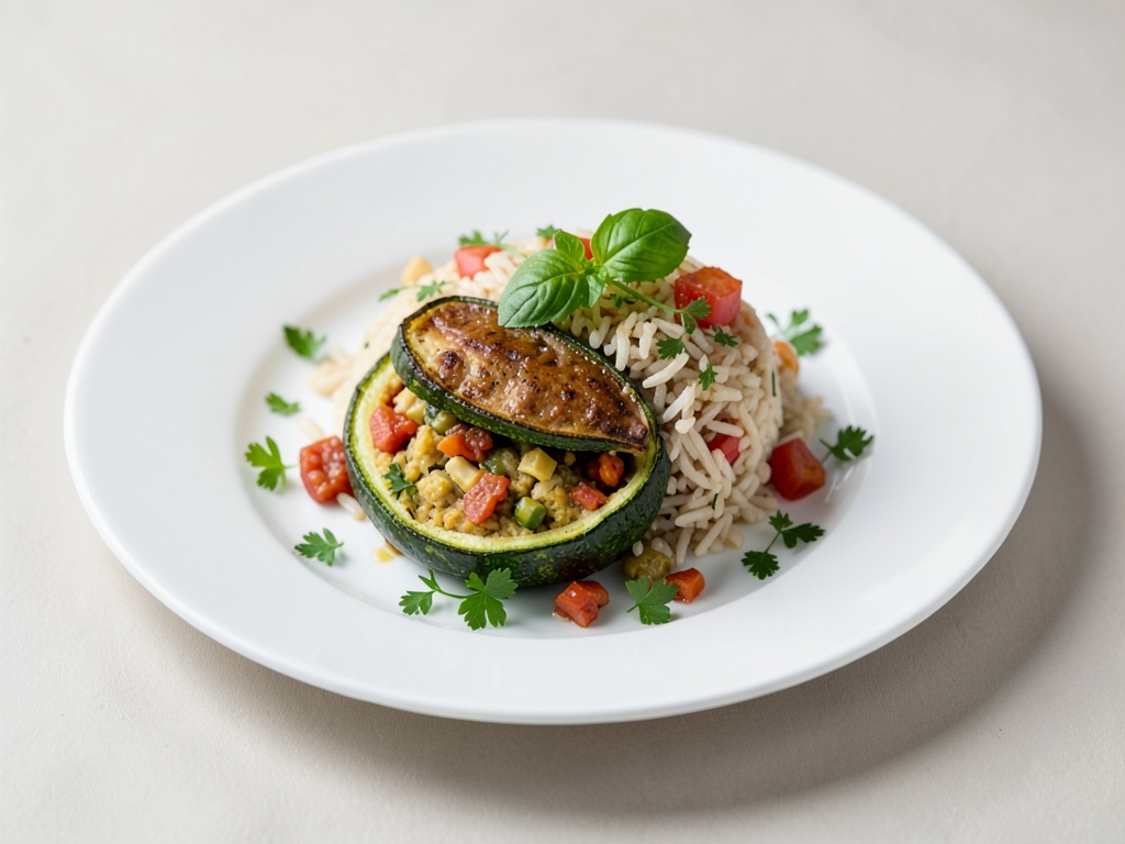 Zucchine ripiene di riso