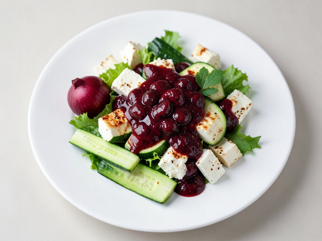 Insalata di Zucchine e Mozzarella con Condimento ai Lamponi