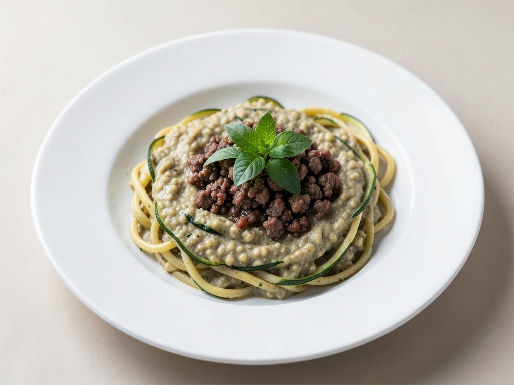 Zucchini-Nudel-Brei mit Hackfleisch