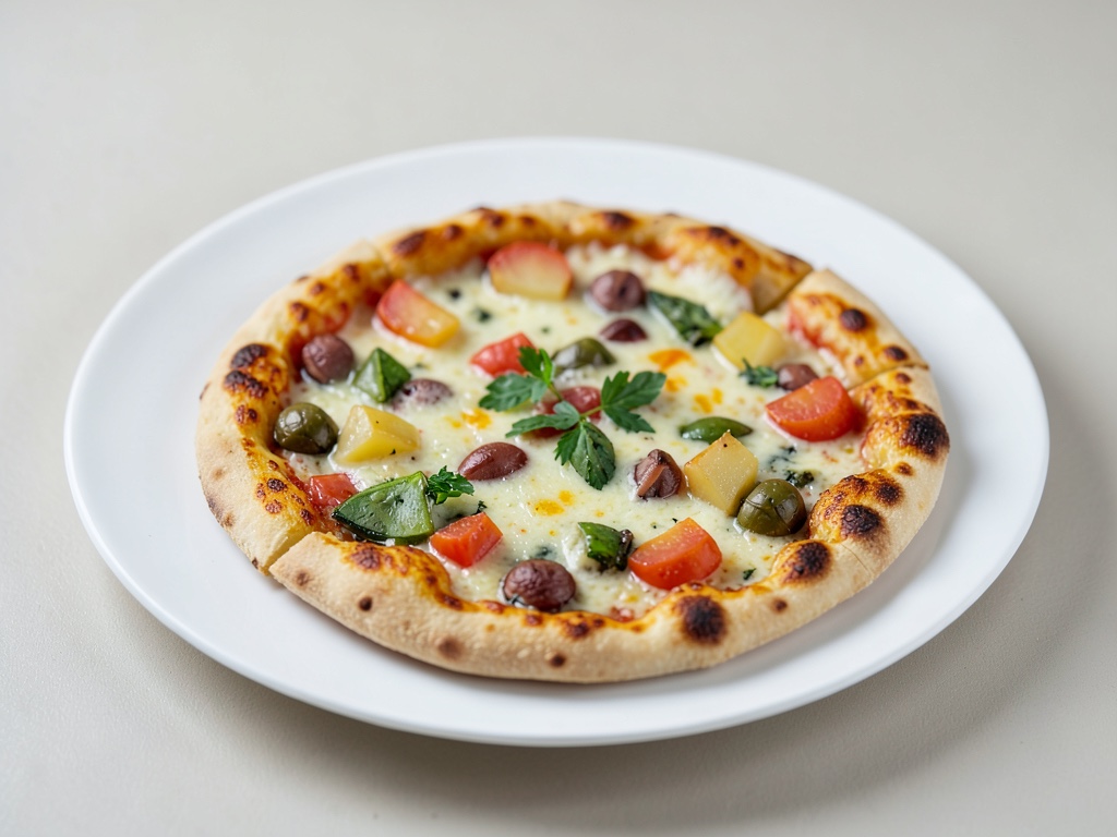 Pizza di patate e verdure con impasto lievitato