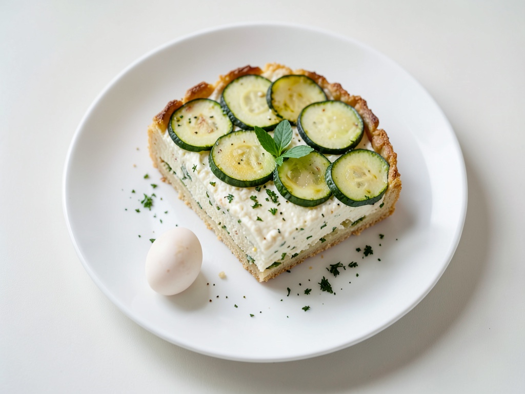 Torta croccante di zucchine e quark con contorno di patate e cipolle