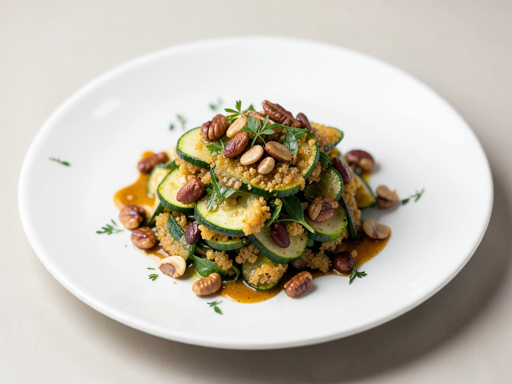 Insalata croccante di zucchine crude con noci tostate