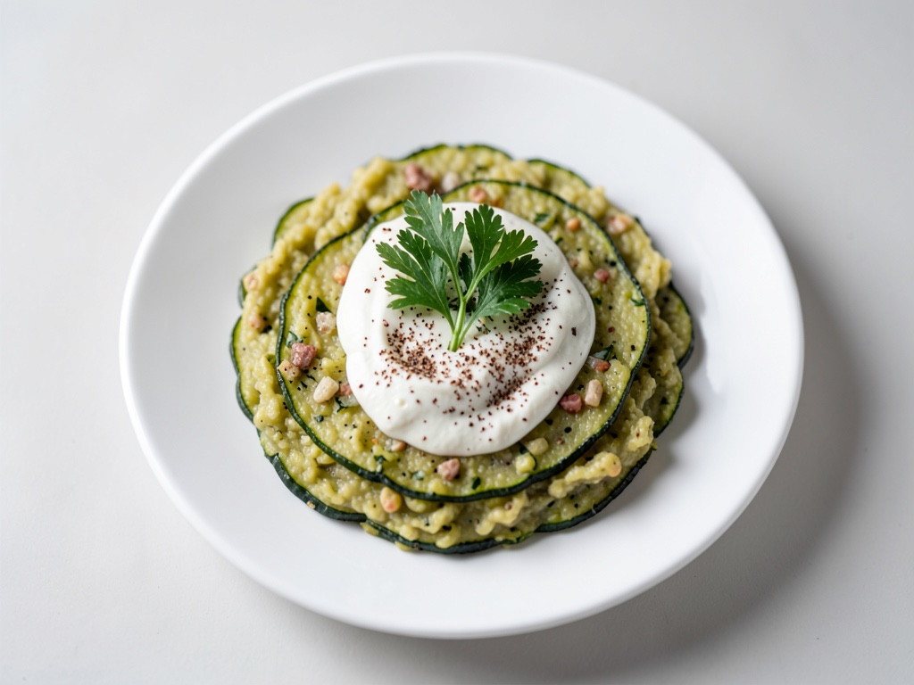 Plat de courgettes croustillant avec trempette au fromage frais