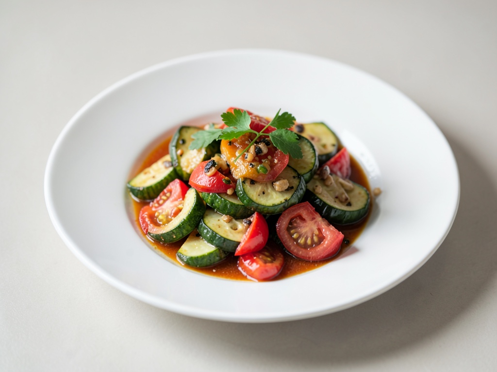 Légumes sautés à la courgette et aux tomates