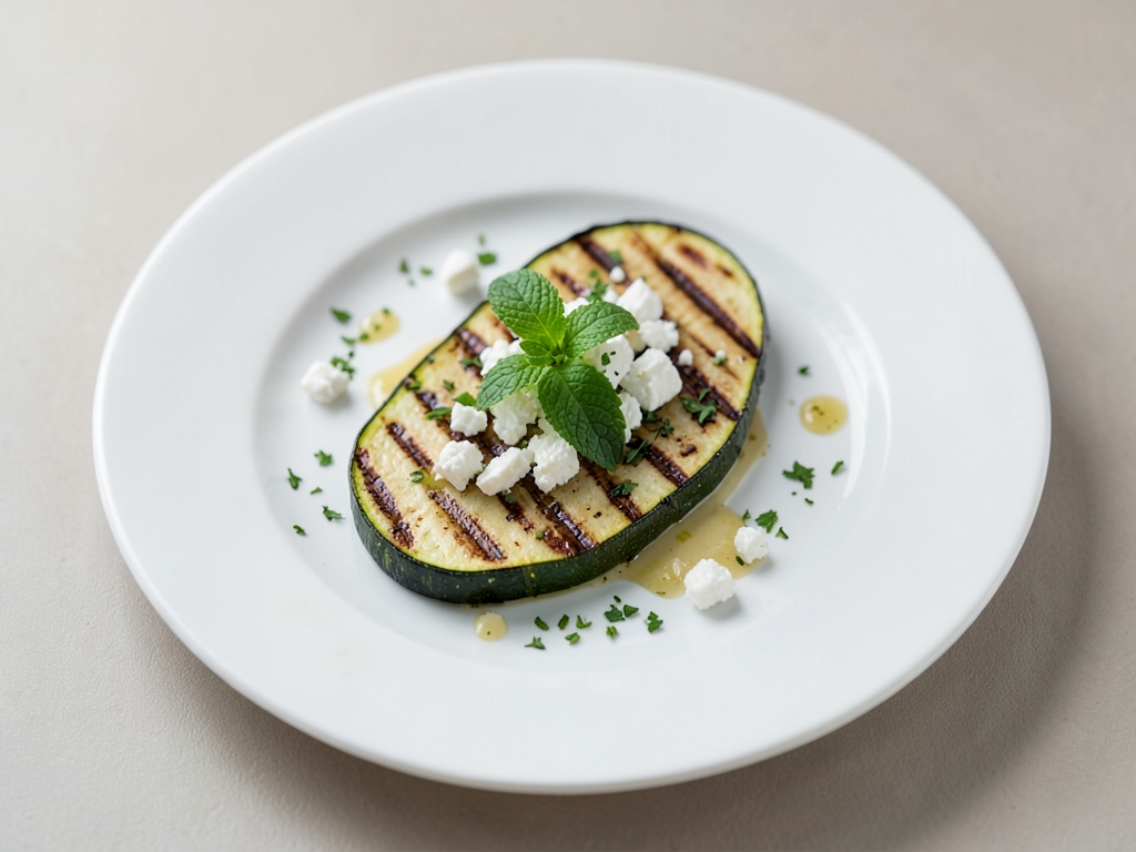 Gegrillte Zucchini mit Schafskäse und Minze