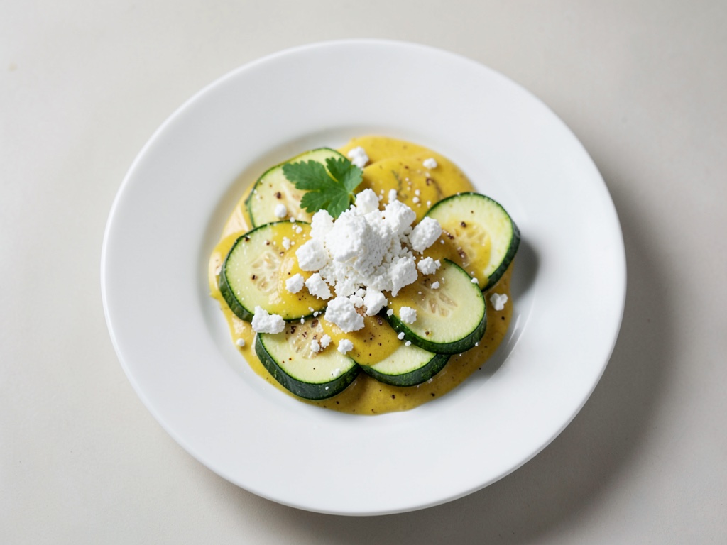 Crema cremosa di zucchine e limone con feta