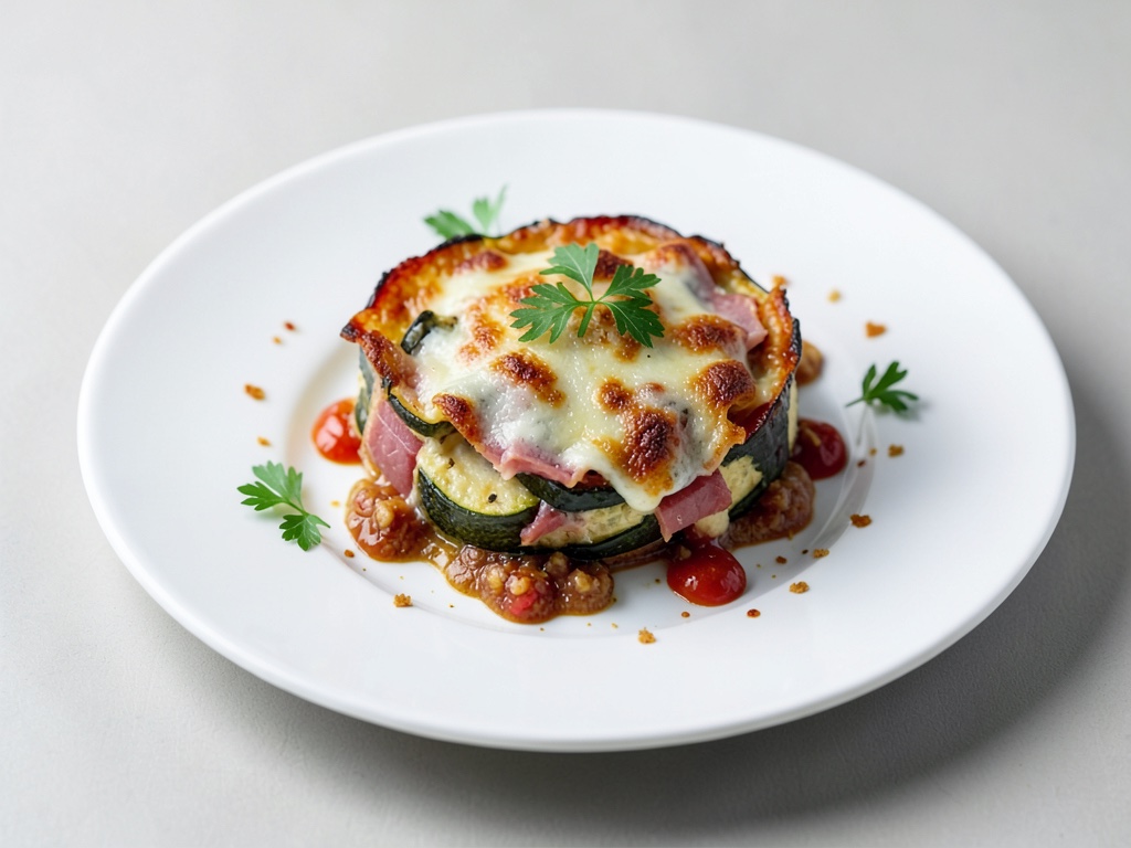 Gratin croccante di zucchine con prosciutto