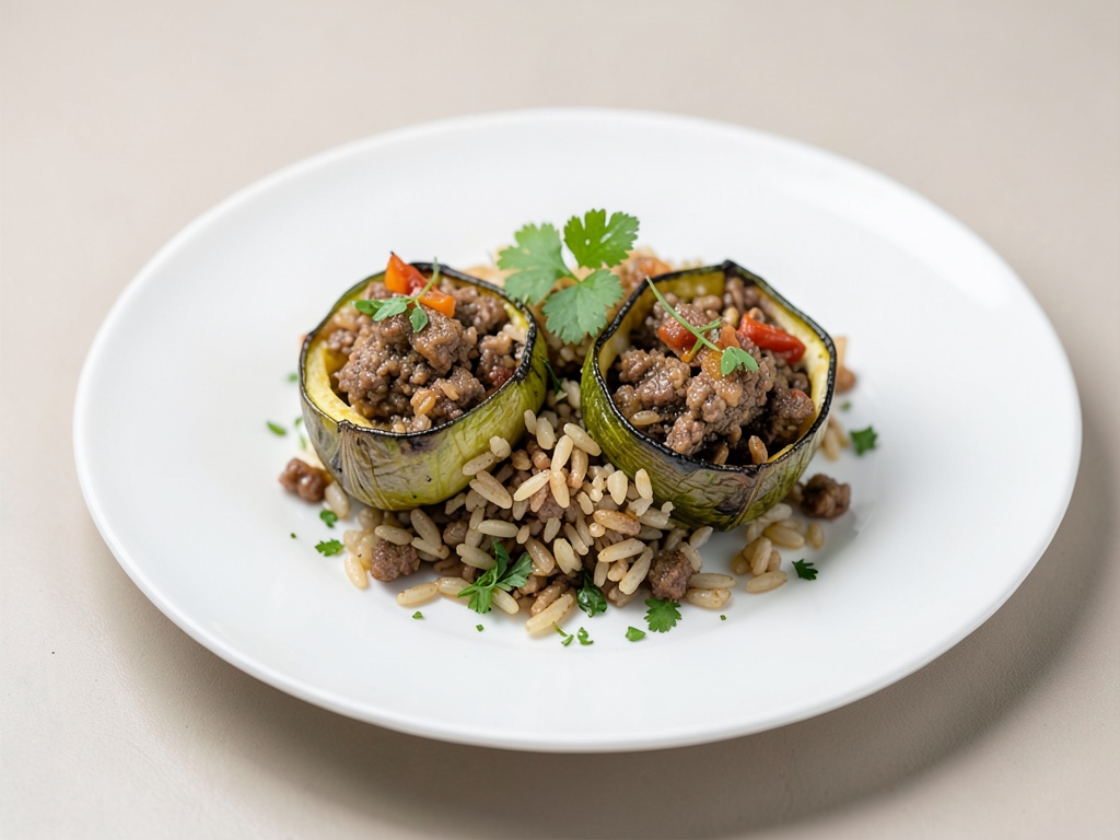 Fiori di zucca ripieni con riso e carne macinata