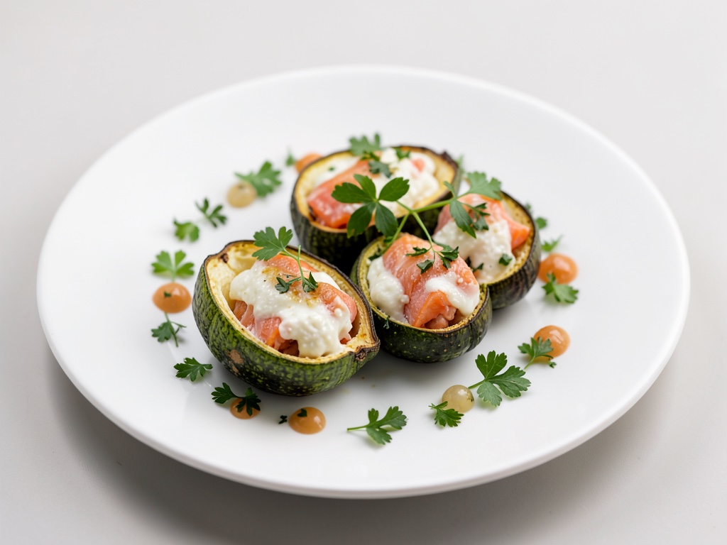 Fleurs de courgettes farcies au saumon et ricotta