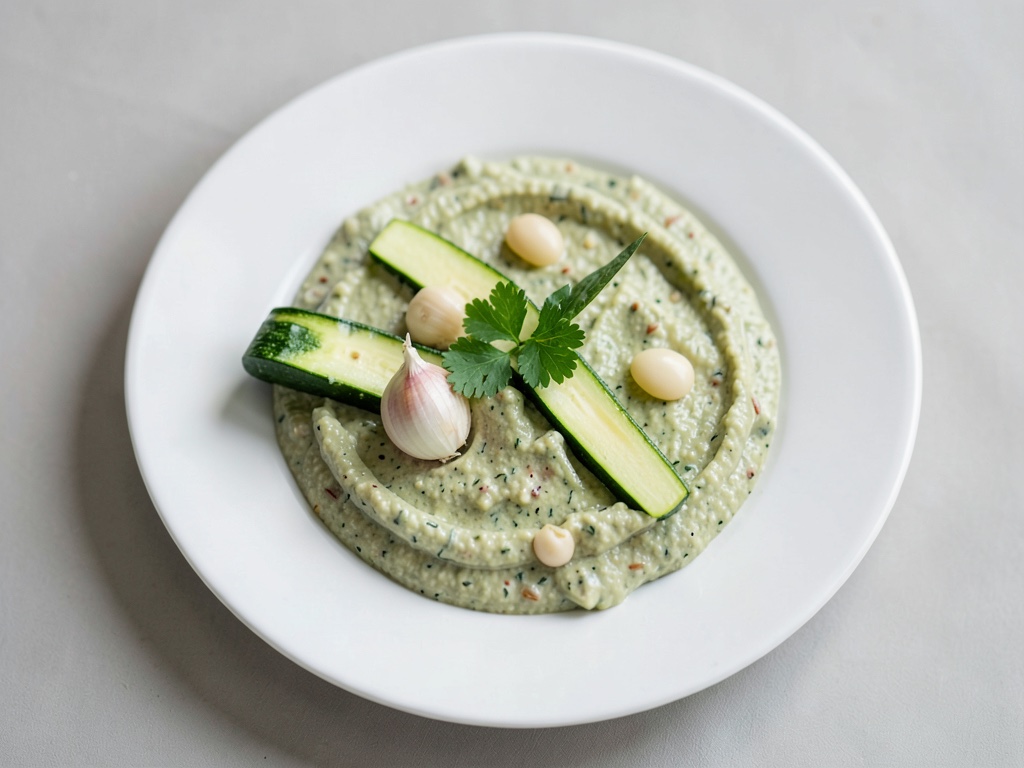 Zuppa cremosa di zucchine con patate croccanti