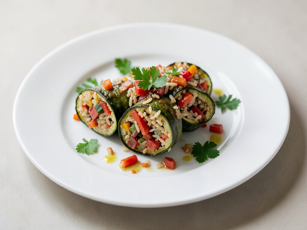 Rotoli di Zucca Ripieni con Riso e Peperoni