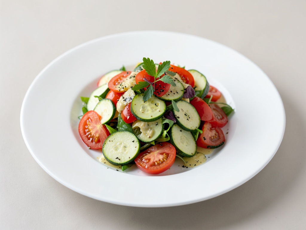 Frischer Zucchini-Tomaten-Salat
