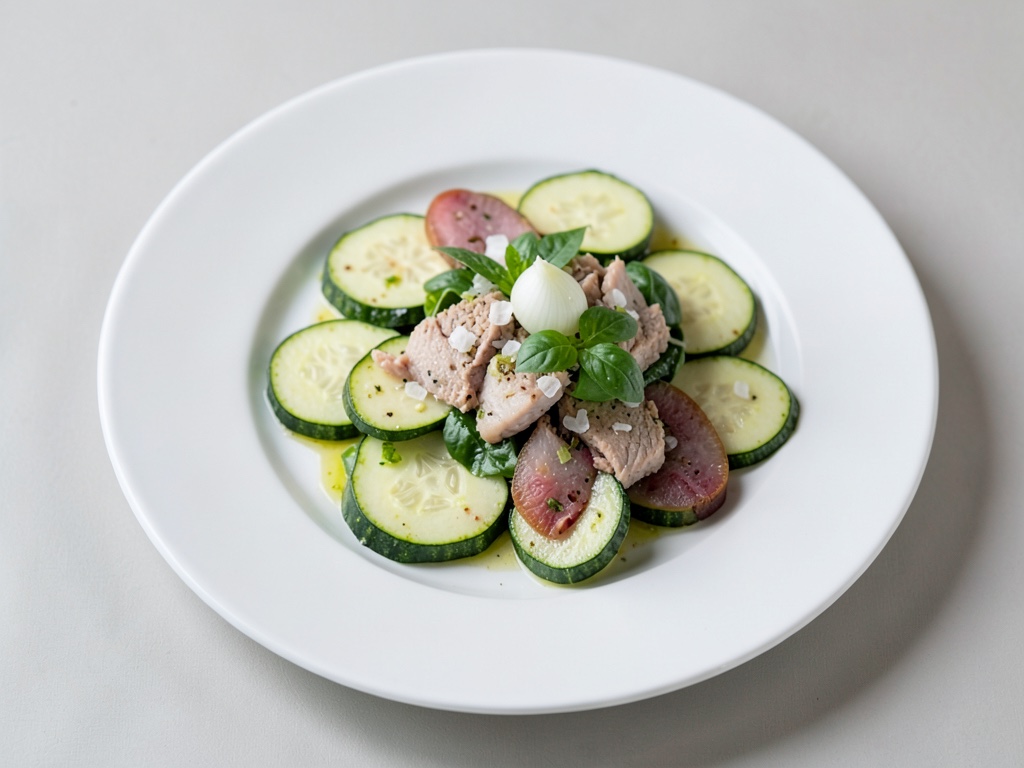 Insalata di zucchine con pesce