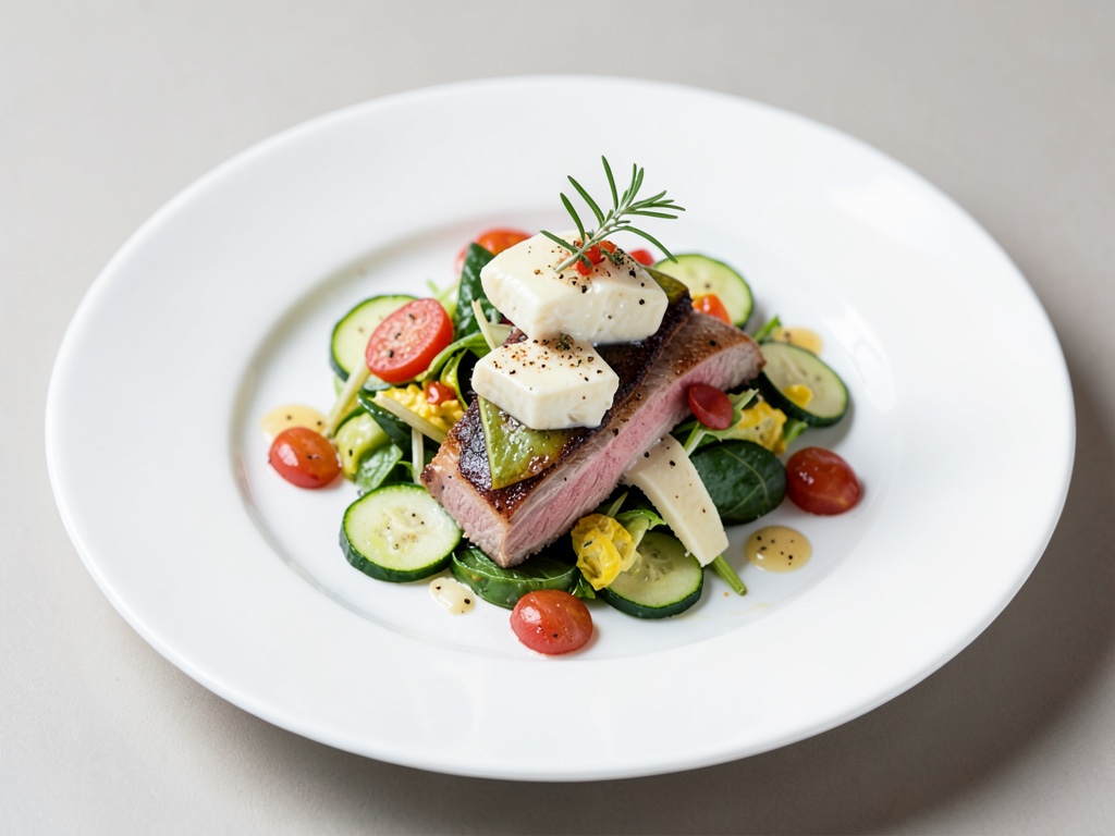 Insalata di Zucchine con Petto d'Anatra e Formaggio