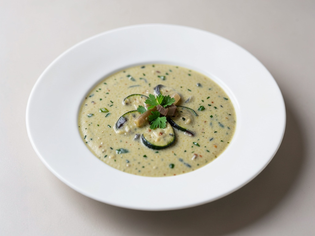 Zuppa cremosa di zucchine e porri