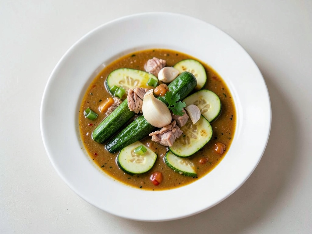 Zuppa cremosa di zucchine e basilico