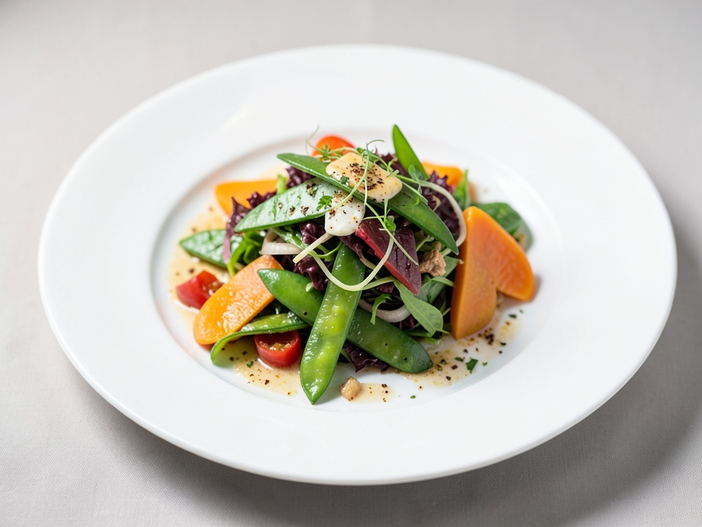 Salade fraîche aux cosses de pois et papaye