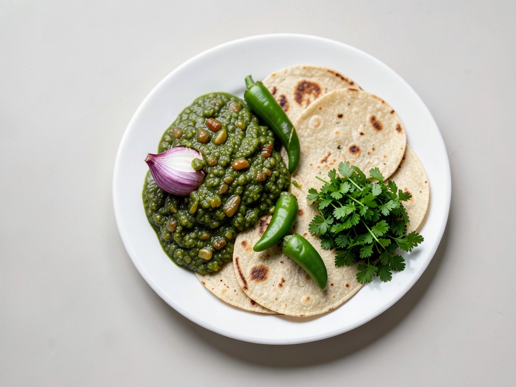 Salsa verde e piccante con tortillas