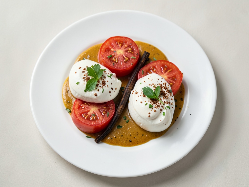 Zweierlei Tomatenmus mit Frischkäse-Vanillecreme