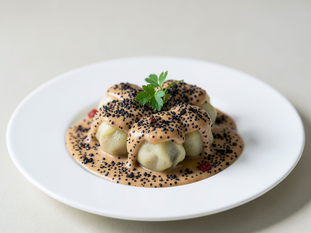 Knödel di prugne con salsa al papavero e burro