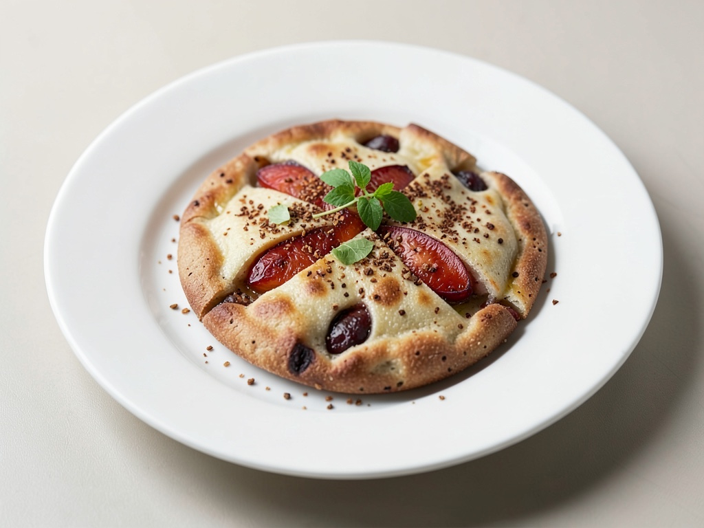 Flammkuchen con prugne e cannella