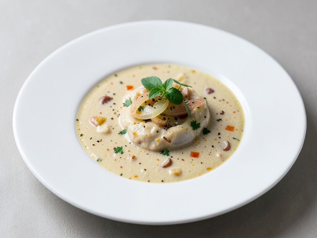 Zuppa di cipolle classica con crema di panna