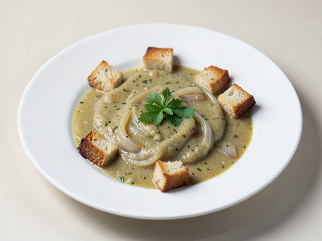 Zuppa di cipolle classica con crostini croccanti gratinati