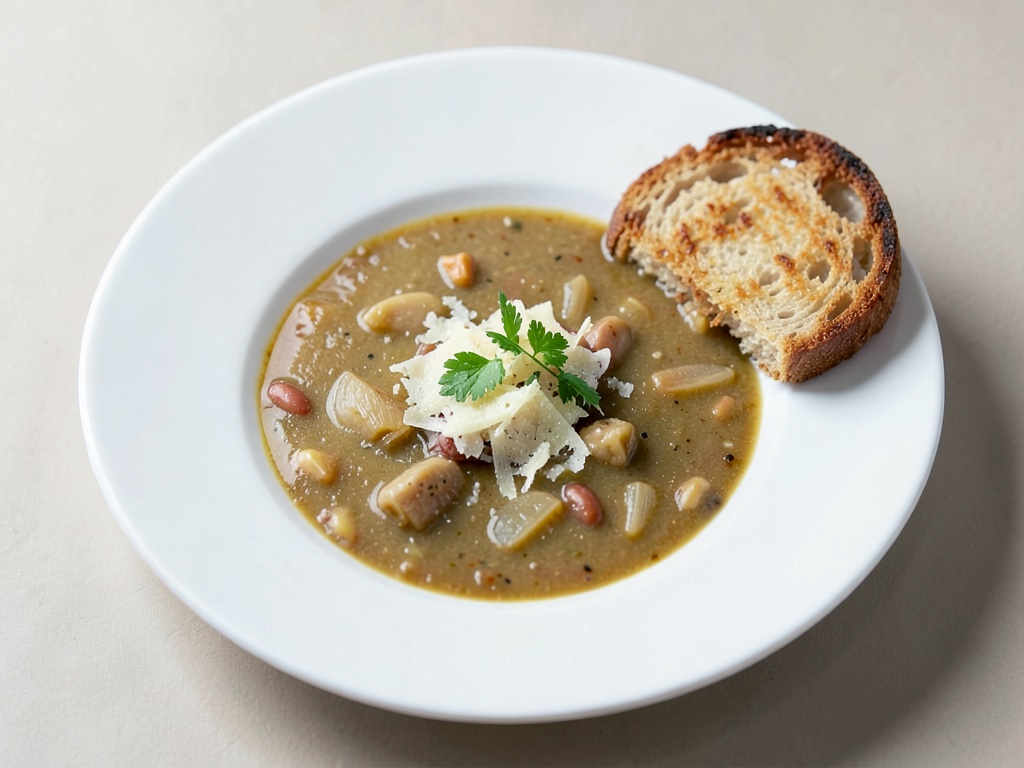 Soupe à l'oignon classique avec topping croustillant au fromage