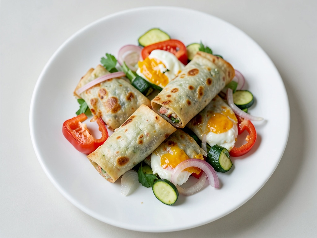 Eier-Wraps mit Gemüse