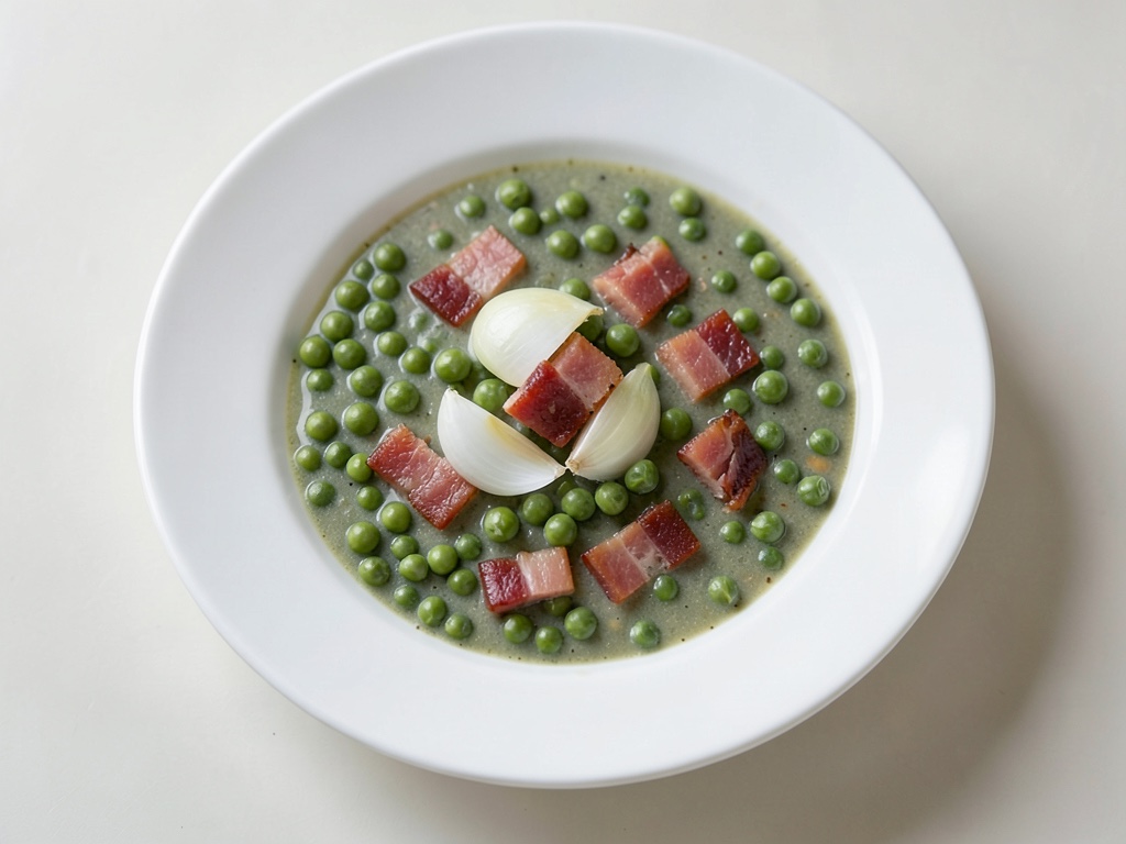 Sopa de guisantes con bacon