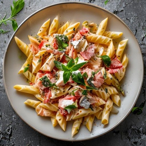 Feldsalat-Pasta mit Thunfisch und Feta