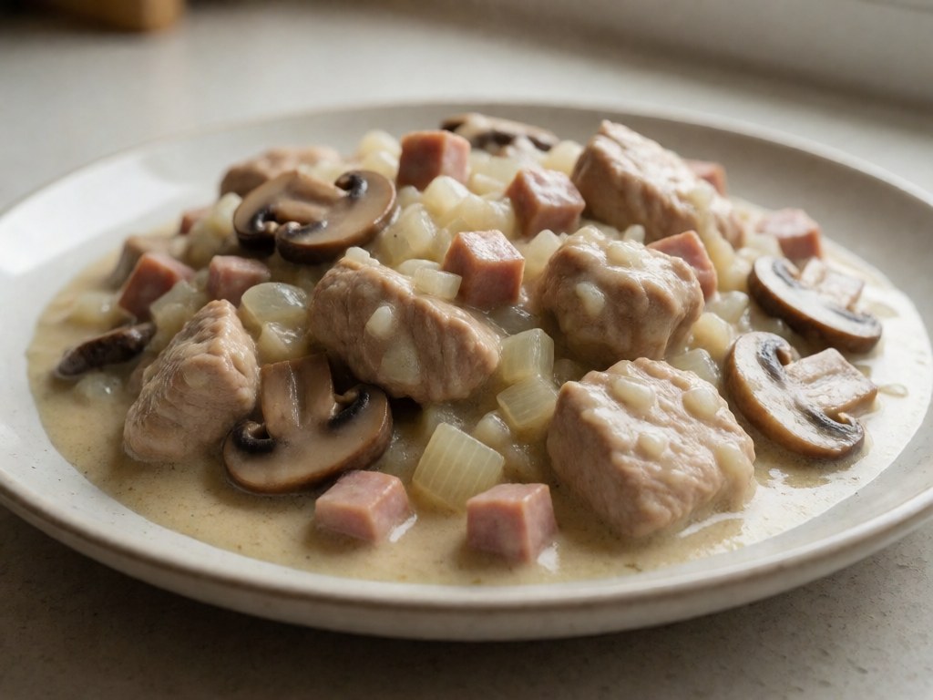 Cremiges Schweinefilet-Eintopf