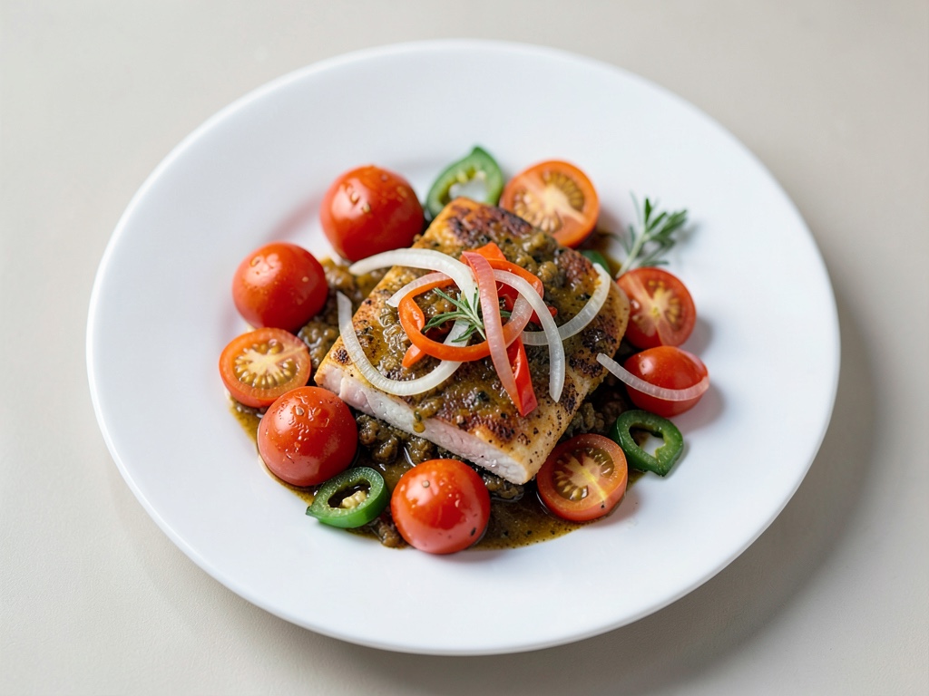 Fisch-Tajine mit Tomaten und Paprika