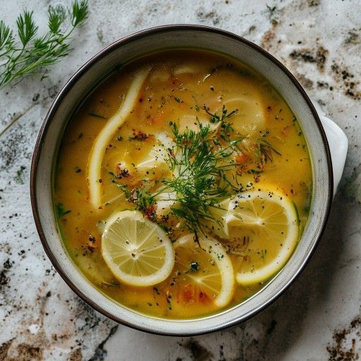 Caldo de pescado con limón