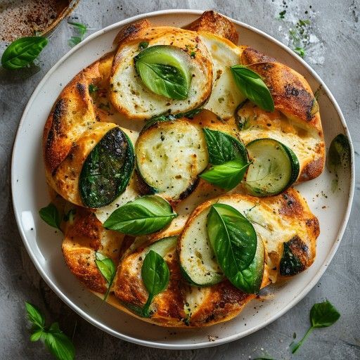 Focaccia con calabacín y menta fresca