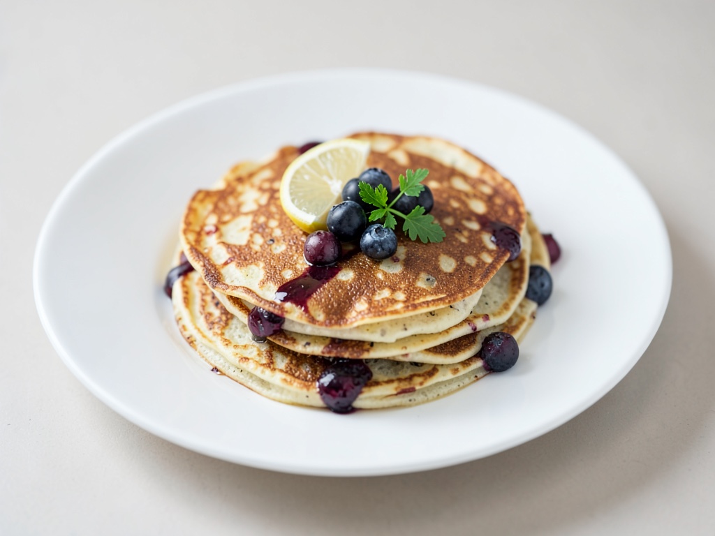 Crêpes francesas de arándanos con limón