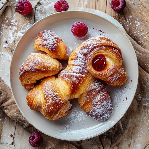 Französisches Croissant mit Marmelade