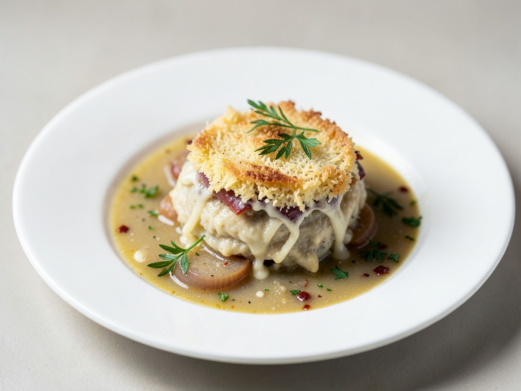 Sopa de cebolla sencilla con gratinado de queso