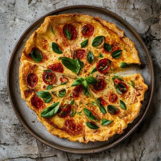 Frittata con tomates secos y albahaca