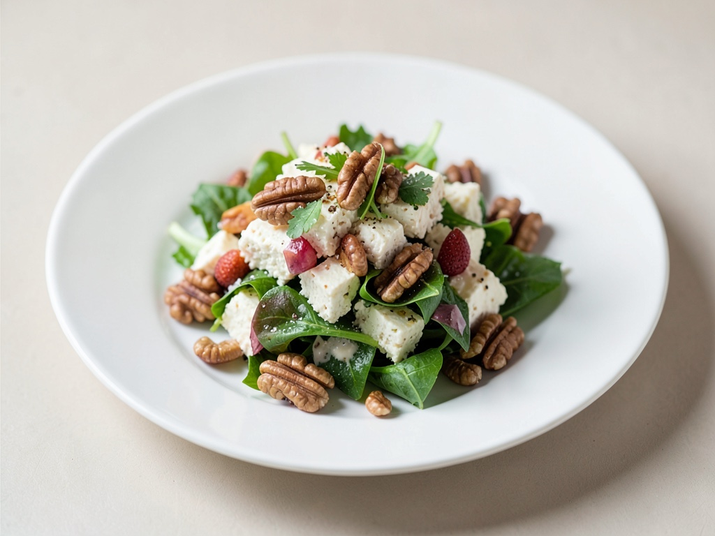 Insalata fruttata di formaggio di capra con noci