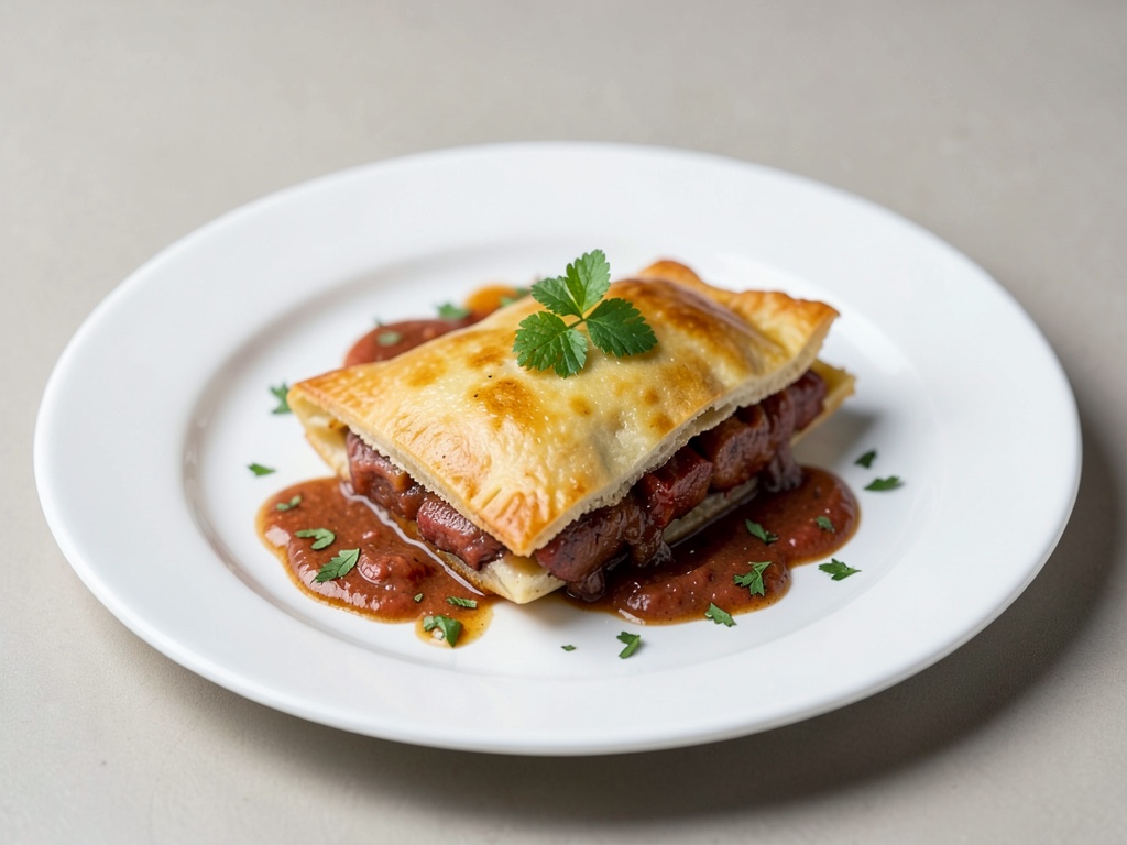 Empanada Gallega mit Choriço und Sauce