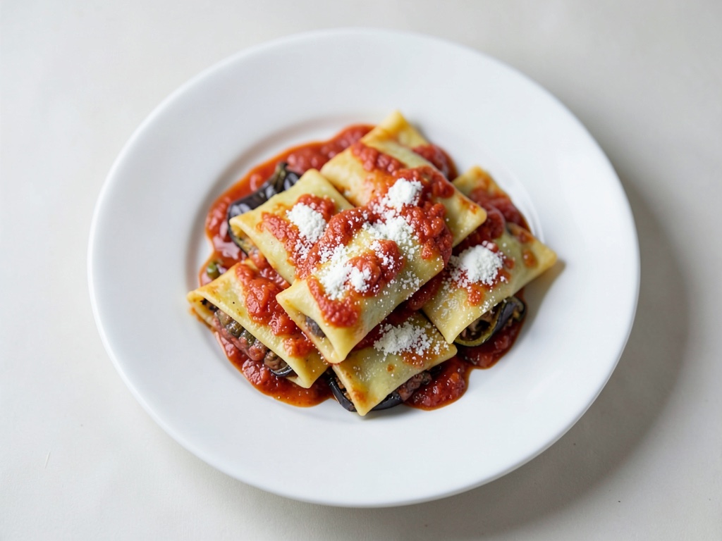 Gebackene Cannelloni mit Auberginenfüllung