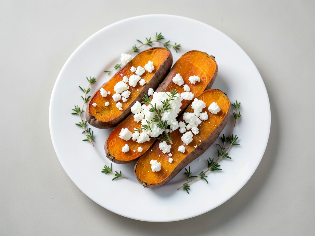 Gebackene Süßkartoffeln mit Feta
